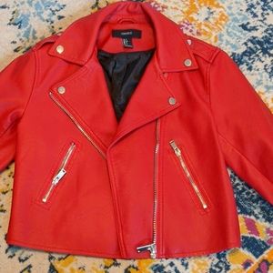 Red leather jacket